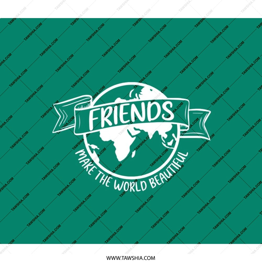 Friends World Backpack, Teal Backpack, Friendship Backpack, Travel Backpack, World Traveler Gift, Eco Friendly Bag, Gift for Best Friend - Tawshia