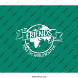 Friends World Backpack, Teal Backpack, Friendship Backpack, Travel Backpack, World Traveler Gift, Eco Friendly Bag, Gift for Best Friend - Tawshia