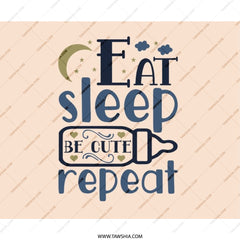 Eat Sleep Be Cute Repeat Mouse Pad, Baby Gift, New Parent Gift, Baby Shower Gift, Nursery Decor, Cute Mousepad, Office Desk Accessories - Tawshia
