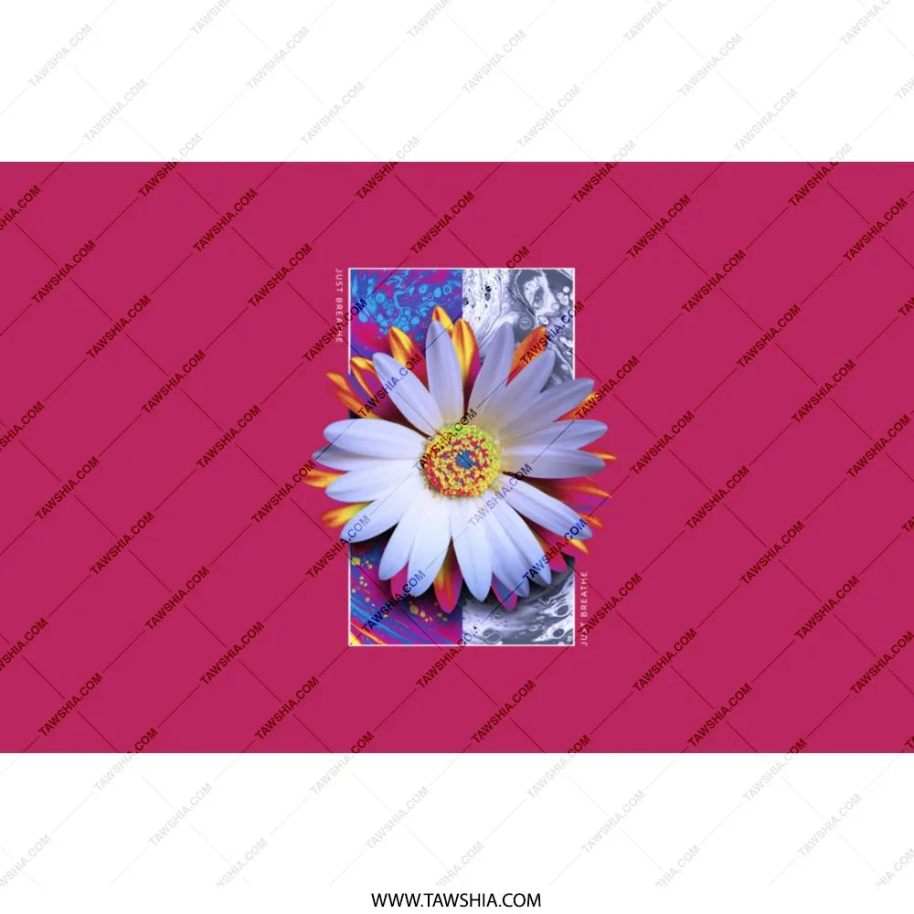Vibrant Daisy and Abstract Background Art product