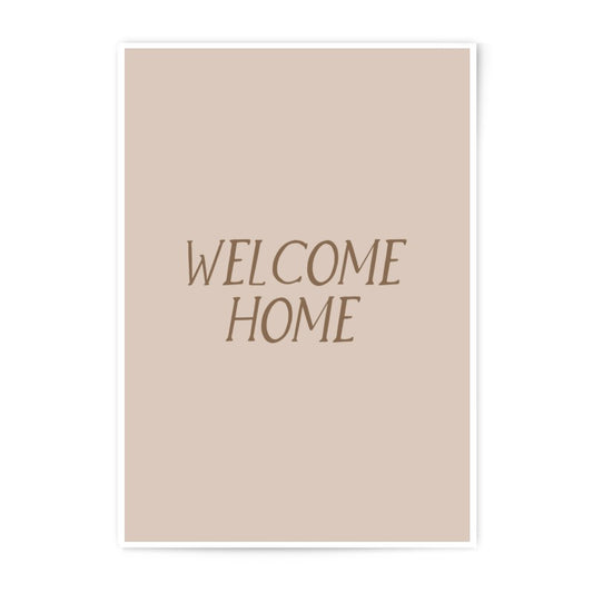 Welcome Home Photographic Print, Modern Wall Art, Beige Minimalist Home Decor, Housewarming Gift, Neutral Aesthetic, Stylish Home Art - Tawshia