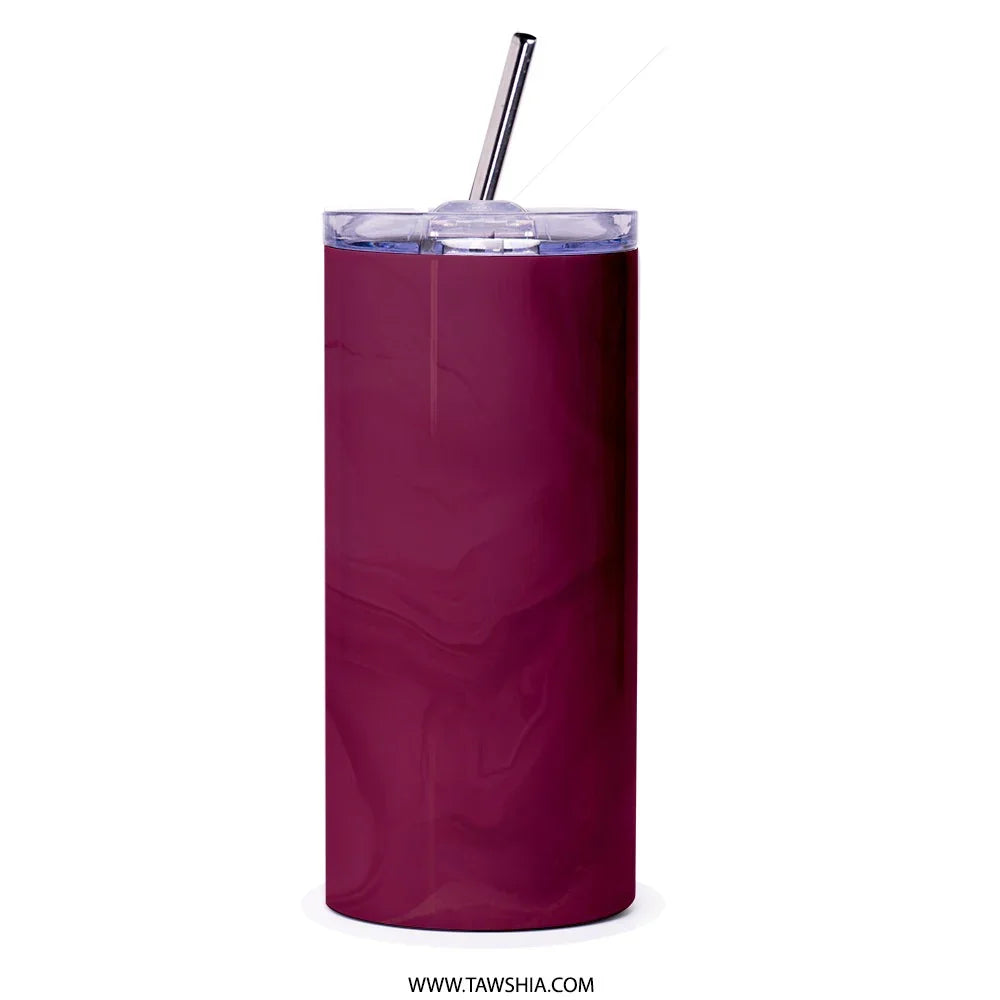 Maroon Insulated Travel Cup with Straw Drinkware product