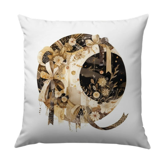 Floral Moon Pillow, Celestial Pillow Decor, Modern Home Accent Pillow, Decorative Throw Pillows, Unique Design Moon Art Pillow - Tawshia