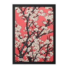 Cherry Blossom Tree Wall Art, Floral Art Print, Japanese Art, Pink Wall Decor, Ukiyo e Style, Home Decor Art, Elegant Wall Decor - Tawshia