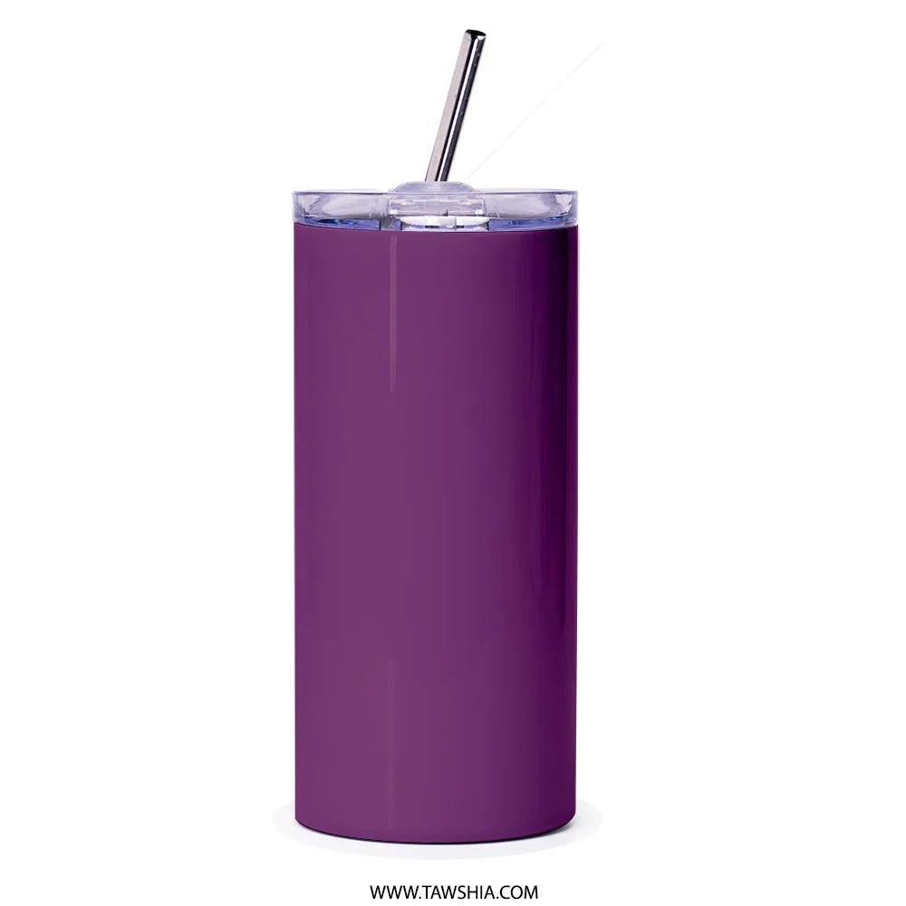 Stylish Insulated Purple Tumbler with Straw product type