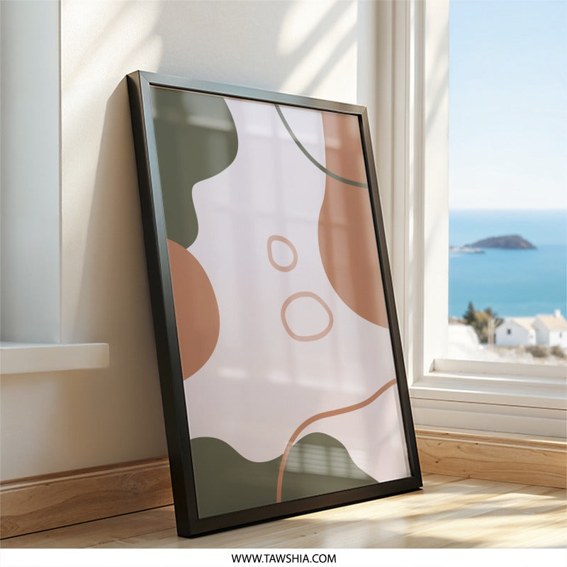 Abstract Shapes Wall Art, Modern Minimalist Print, Contemporary Art Poster, Neutral Tone Artwork, Home Decor, Stylish Wall Decor - Tawshia