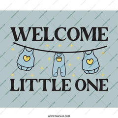Welcome Little One MousePad, New Baby Gift, Baby Shower Decor, Cute Nursery Mouse Pad, Desk Accessory, Baby Clothes Line Art - Tawshia