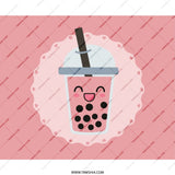 Cute Boba Tea Mouse Pad, Kawaii Pink Milk Tea, Trendy Desk Accessory, Bubble Tea Lover Gift, Adorable Office Decor, Aesthetic Mousepad - Tawshia
