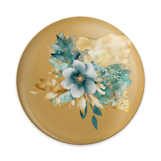 Floral Pinback Button, Watercolor Flower Pin, Nature Inspired Button, Unique Gift, Stylish Pin, Flower Design Pinback Button - Tawshia