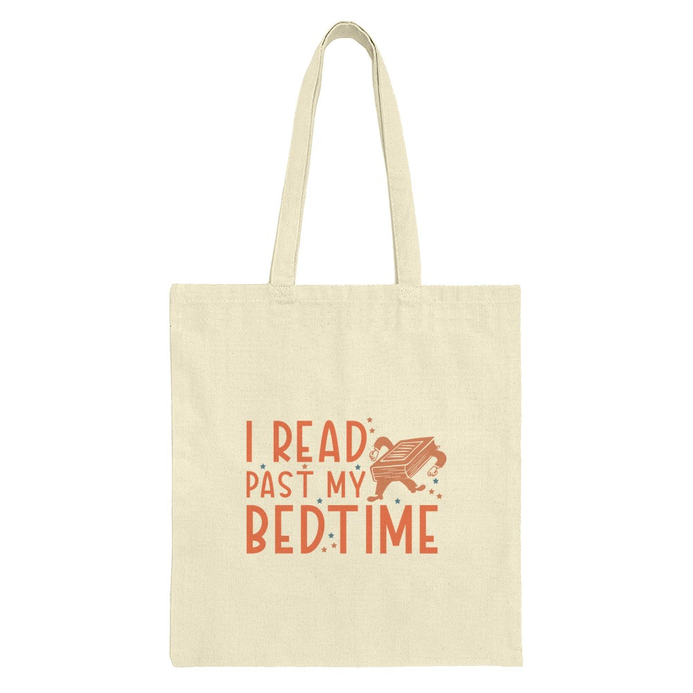 I Read Past My Bedtime Tote Bag, Funny Book Lover Gift, Reading Tote, Bookworm Present, Cute Library Bag, Gift for Reader, Unique Design - Tawshia