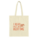 I Read Past My Bedtime Tote Bag, Funny Book Lover Gift, Reading Tote, Bookworm Present, Cute Library Bag, Gift for Reader, Unique Design - Tawshia
