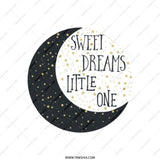 Sweet Dreams Tote Bag, Little One Moon Stars Shopping Bag, Celestial Design, Gift Idea, Unique Tote Bag, Book Bag, Everyday Bag - Tawshia