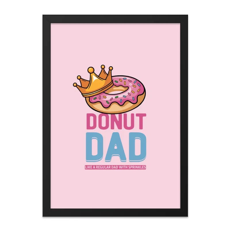 Donut Dad Wall Art, Funny Dad Print, Sprinkle Dad Gift, Cartoon Food Art, Pink Wall Decor, Father's Day Gift Idea, New Dad Present - Tawshia