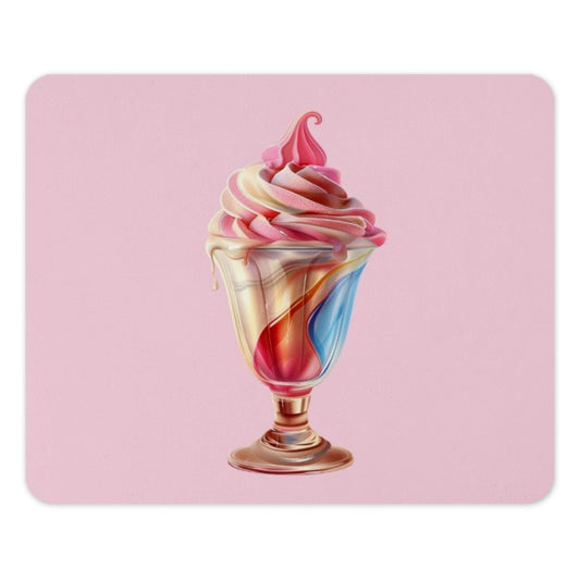 Ice Cream Sundae Mouse Pad, Cute Food Desk Decor, Colorful Dessert Art, Kawaii Office Accessory, Sweet Treat Gift, Pink Aesthetic - Tawshia