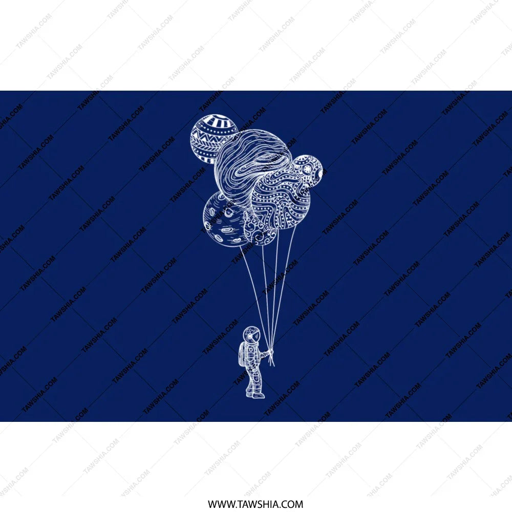 Astronaut Holding Unique Balloons Artwork product
