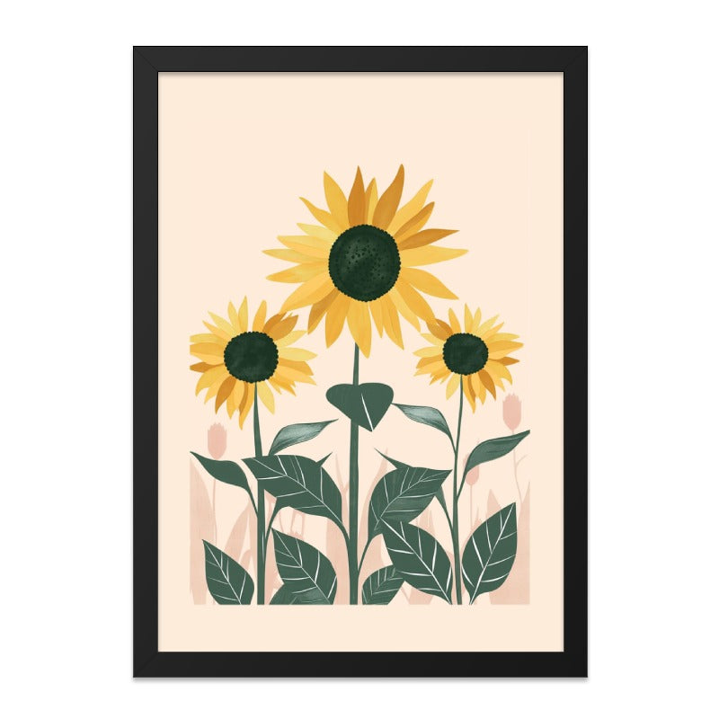 Sunflower Wall Art, Floral Print, Botanical Art Print, Modern Home Decor, Summer Decor, Flower Wall Decor, Farmhouse Wall Art - Tawshia