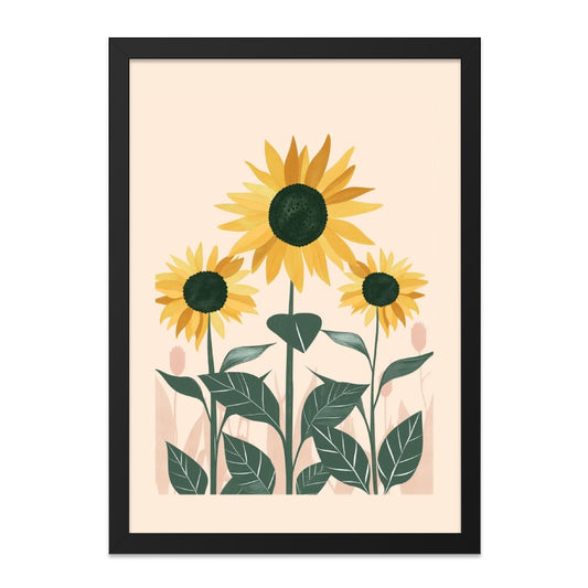 Sunflower Wall Art, Floral Print, Botanical Art Print, Modern Home Decor, Summer Decor, Flower Wall Decor, Farmhouse Wall Art - Tawshia