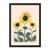 Sunflower Wall Art, Floral Print, Botanical Art Print, Modern Home Decor, Summer Decor, Flower Wall Decor, Farmhouse Wall Art - Tawshia