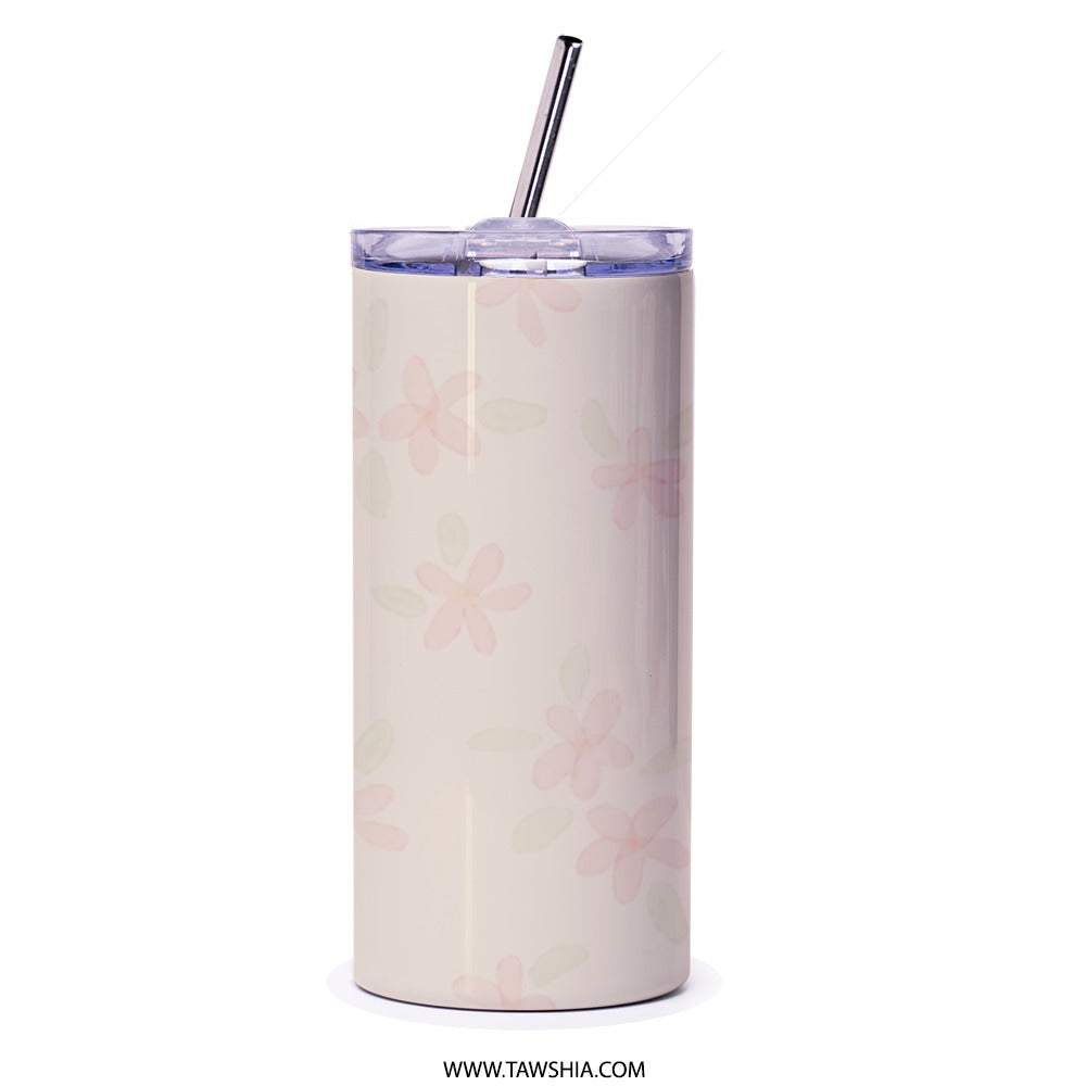 Floral Tumbler, Cookie Flower Tumbler, Baked Good Tumbler, Cherry Blossom Tumbler, Pretty Tumbler, Gift Tumbler, Heart Tumbler, Valentines - Tawshia