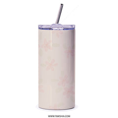 Floral Tumbler, Cookie Flower Tumbler, Baked Good Tumbler, Cherry Blossom Tumbler, Pretty Tumbler, Gift Tumbler, Heart Tumbler, Valentines - Tawshia