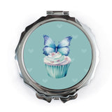 Butterfly Cupcake Pocket Mirror, Cute Compact Mirror, Cosmetic Mirror, Travel Mirror, Makeup Mirror, Gift for Her, Girl Pocket Mirror - Tawshia