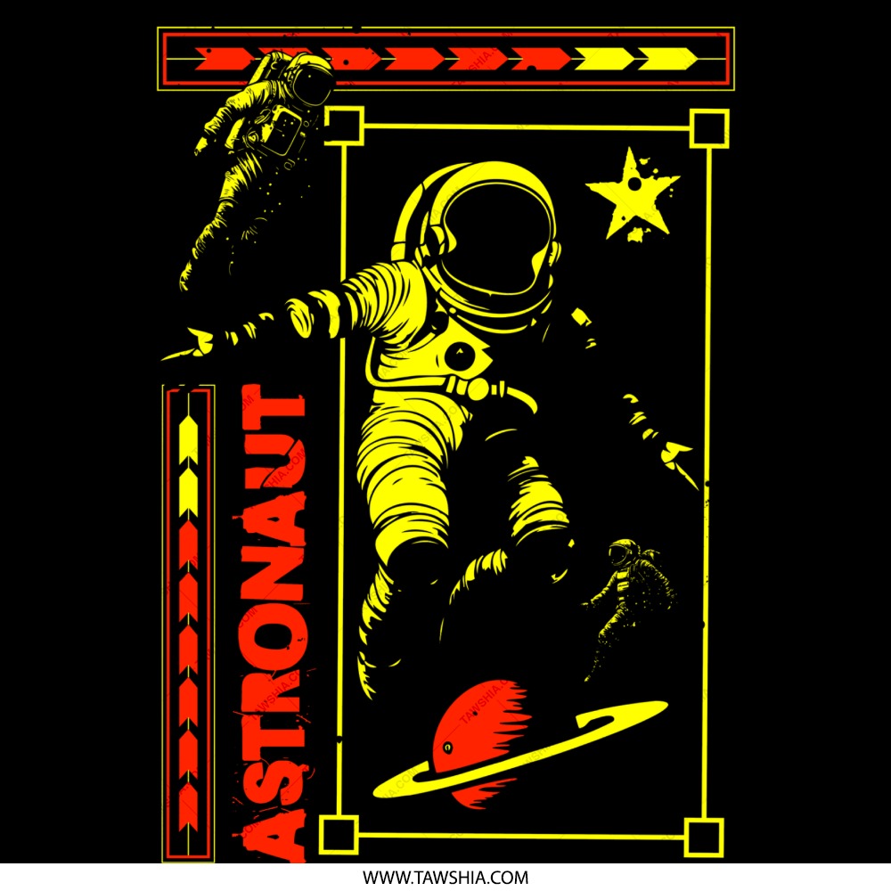 Vibrant Astronaut Space Themed Art Poster product type