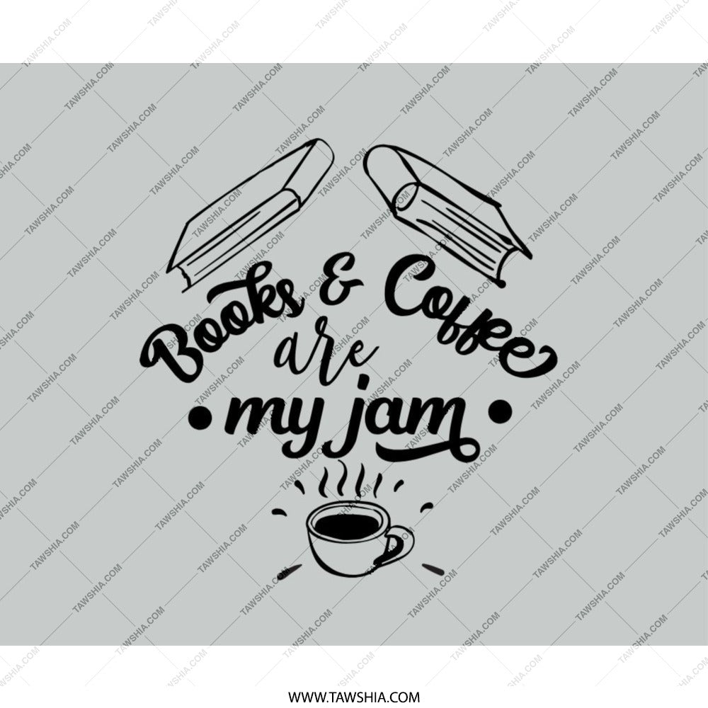 Books and Coffee Mouse Pad, My Jam Mousepad, Book Lover Gift, Coffee Lover Gift, Study Accessories, Office Decor, Desk Accessories - Tawshia