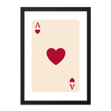 Ace of Hearts Wall Art, Playing Card Art Print, Modern Card Wall Decor, Minimalist Wall Art, Gamer Gift, Card Player Decor - Tawshia