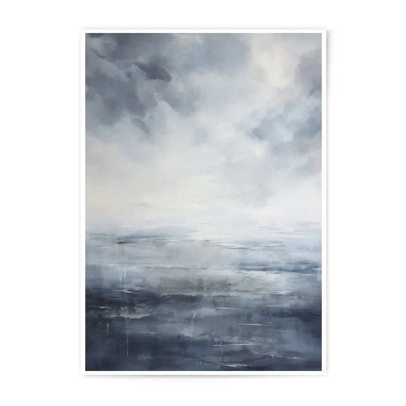 Abstract Seascape Photographic Print, Moody Sky Art, Coastal Wall Decor, Serene Ocean Print, Landscape Photography, Calming Home Art - Tawshia