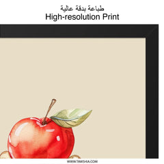 Watercolor Cupcake Wall Art, Apple Topping Print, Kitchen Decor, Food Illustration, Sweet Treat Painting, Dessert Art, Bakery Poster - Tawshia