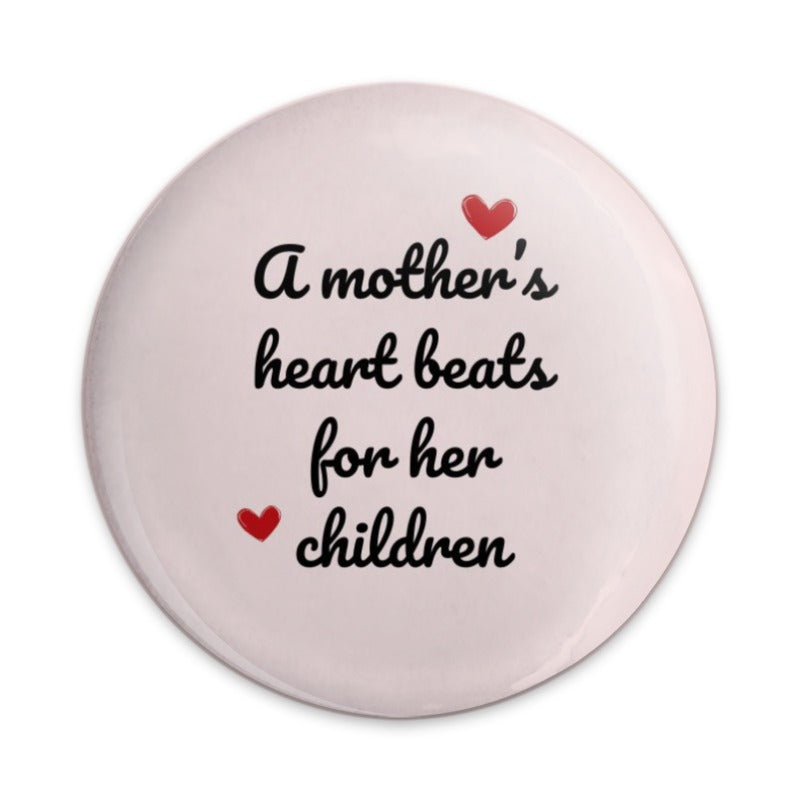 Mother's Heart Pinback Button, Mom Love Button Badge, Mother's Day Gift, Gift For Mom, Heartbeat Button, Children Love Pin - Tawshia