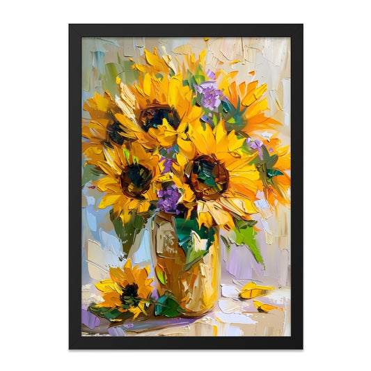 Sunflower Wall Art, Floral Painting Print, Impressionist Bouquet, Yellow Flower Decor, Vibrant Home Decor, Wall Art - Tawshia