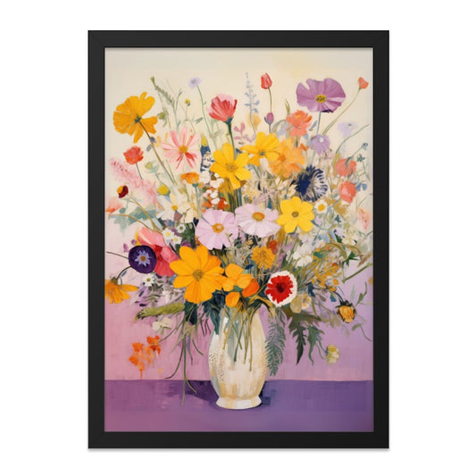 Floral Wall Art, Wildflower Painting, Flower Bouquet Print, Botanical Art, Colorful Flower Arrangement, Vintage Floral Art, Home Decor - Tawshia