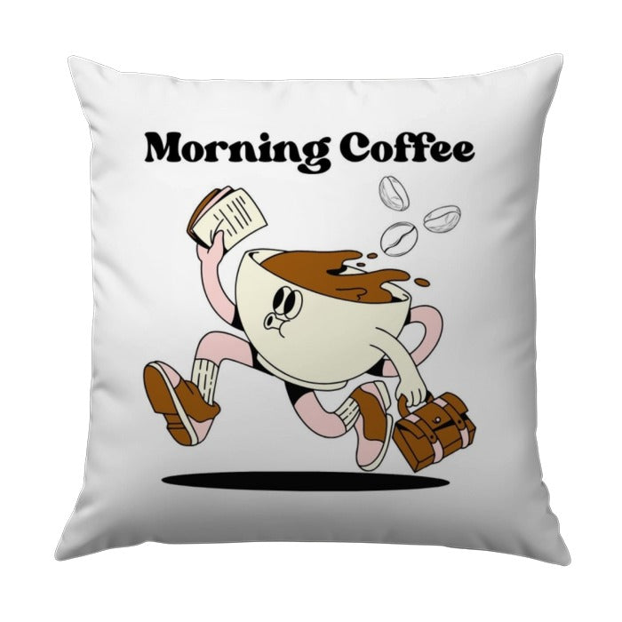 Morning Coffee Pillow, Funny Coffee Cup, Coffee Lover Gift, Office Decor, Cartoon Pillow, Novelty Pillow, Unique Throw Pillow, Home Decor - Tawshia