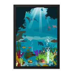Ocean Wall Art, Undersea Print, Marine Life Decor, Sea Animals Poster, Ocean Scene Artwork, Coastal Home Decor, Nautical Wall Decor - Tawshia