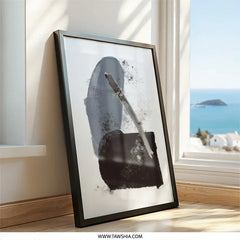 Abstract Wall Art Print, Modern Home Decor, Minimalist Art, Grey and Black Painting, Geometric Shapes, Contemporary Wall Decor - Tawshia