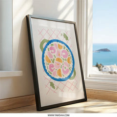 Seafood Salad Wall Art, Food Art Print, Kitchen Decor, Shrimp Citrus Bowl, Modern Wall Decor, Unique Wall Art, Home Decor, Dining Room Art - Tawshia