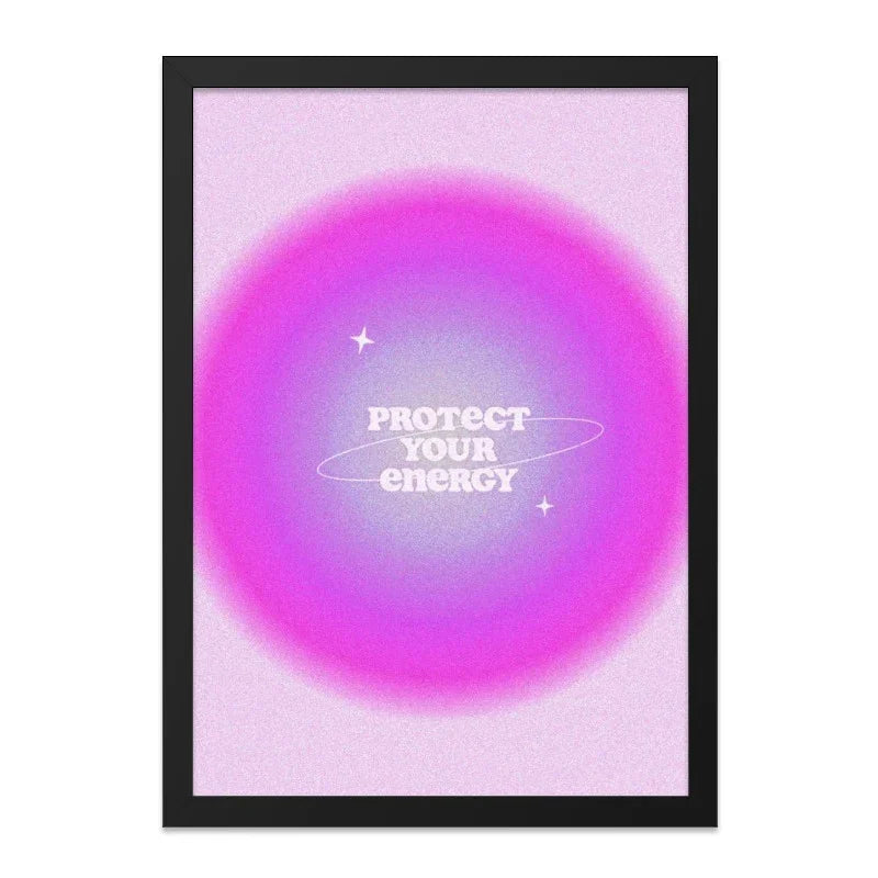 Protect Your Energy Wall Art, Aura Gradient Print, Positive Vibes Decor, Spiritual Home Decor, Motivational Wall Decor - Tawshia