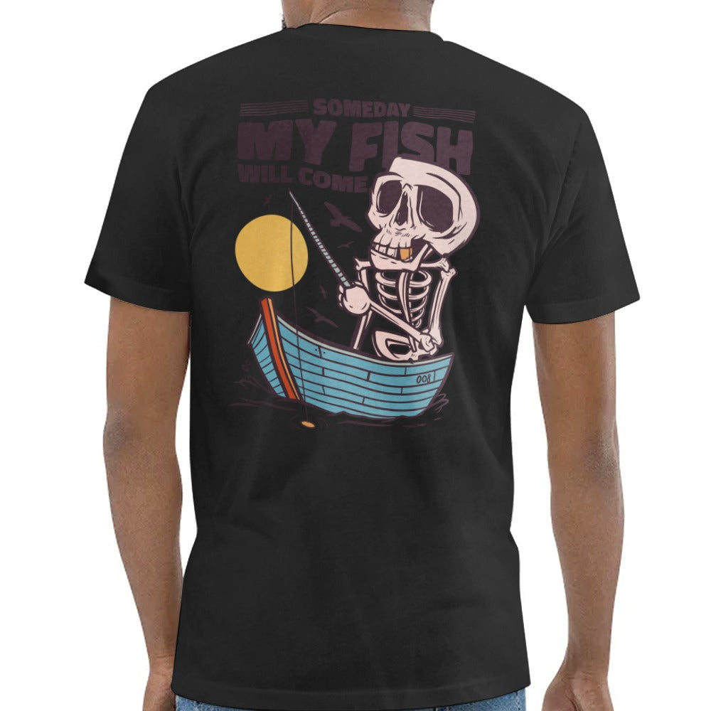 Someday My Fish Will Come Skeleton Fishing T-shirt product type