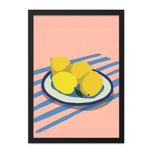 Lemon Wall Art, Still Life Art Print, Kitchen Wall Decor, Citrus Art, Plate of Lemons, Modern Art, Colorful Art Print, Home Decor, Wall Art - Tawshia