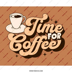 Time for Coffee Mouse Pad, Retro Aesthetic, Coffee Lover Gift, Desk Decor, Office Accessory, Computer Mousepad - Tawshia