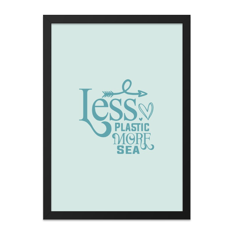 Less Plastic More Sea Wall Art, Ocean Conservation Print, Environmental Awareness Decor, Coastal Home Art, Save The Ocean Poster - Tawshia