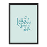 Less Plastic More Sea Wall Art, Ocean Conservation Print, Environmental Awareness Decor, Coastal Home Art, Save The Ocean Poster - Tawshia