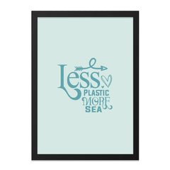 Less Plastic More Sea Wall Art, Ocean Conservation Print, Environmental Awareness Decor, Coastal Home Art, Save The Ocean Poster - Tawshia