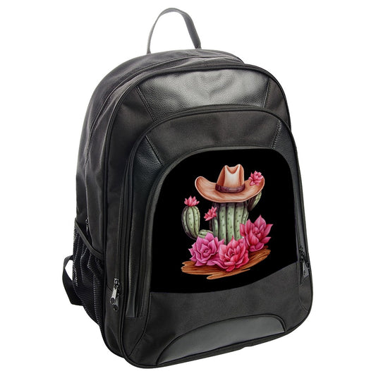 Cactus and Cowboy Hat Backpack, Floral Western Backpack, Desert Plant Backpack, Cute Backpack, Trending School Backpack, Travel Backpack - Tawshia