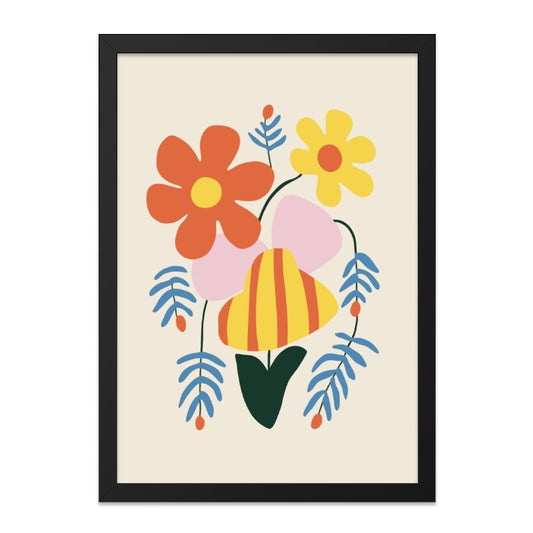 Floral Wall Art, Abstract Flower Print, Colorful Botanical Decor, Modern Home Art, Scandinavian Design - Tawshia