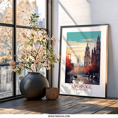 Liverpool Wall Art, United Kingdom Print, Cityscape Painting, Travel Poster, Home Decor, England Artwork, Building Illustration - Tawshia