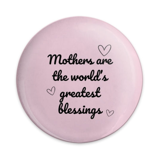 Mothers Day Pinback Button, Greatest Blessings Button, Mom Appreciation Pin, Heart Button, Cute Pink Button, Gift For Mom, Mothers Day Gift - Tawshia