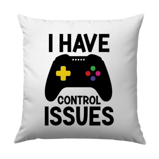 Funny Gamer Pillow, I Have Control Issues, Video Game Controller Gift, Gaming Room Decor, Gift for Gamers, Gamer Home Decor - Tawshia