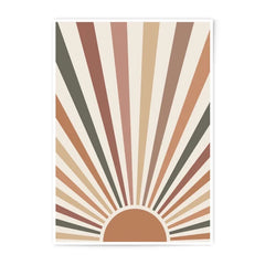 Retro Sun Photographic Print, 70s Inspired Wall Art, Bohemian Home Decor, Sunset Print, Sunrise Art, Neutral Colors - Tawshia